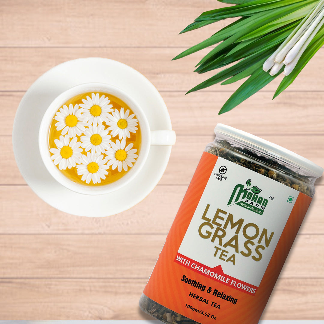 Mohanfarm's Herbal Harmony: Lemongrass and Chamomile Flower Tea Blend
